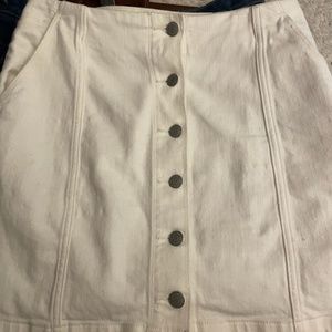 Wilfred White Denim Button Down Skirt - Size 8